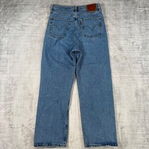 Levis Premium Jeans Womens 29 Blue Denim Ribcage Straight High Rise Button Fly